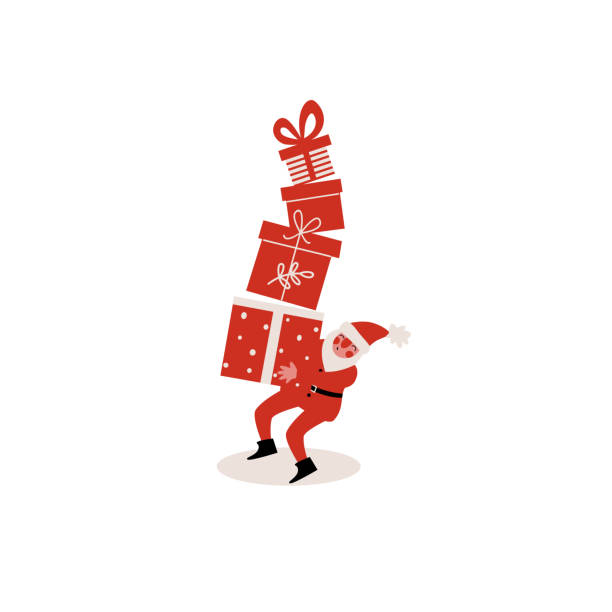 istock Santa Claus carrying gifts 1392486811