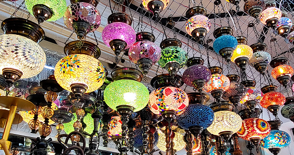 Chandeliers lamps colored glass lanterns for home on market