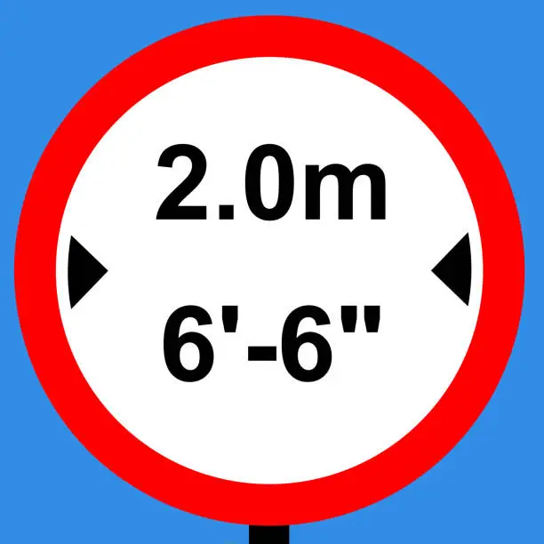 Vector illustration of No vehicles over width shown