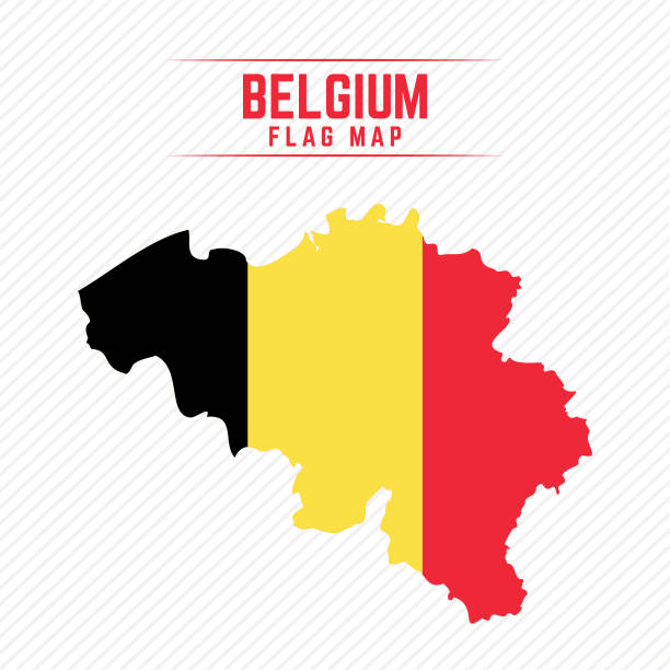 flag map of belgium. belgium flag map - 比利時國旗 幅插畫檔、美工圖案、卡通及圖標