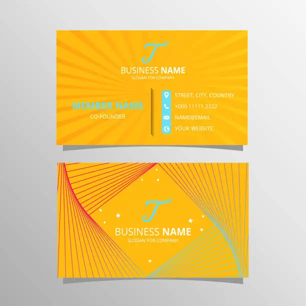 Vector illustration of Professional Yellow Business Card Template