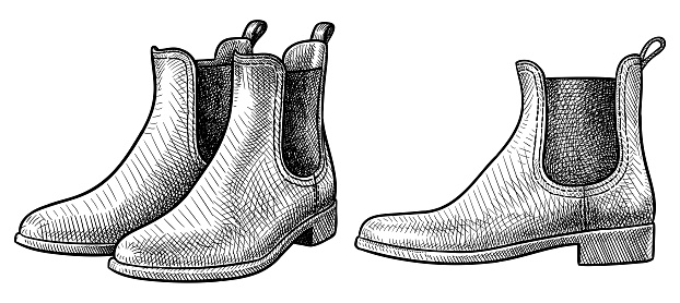 Hand drawn illustration of pair of shoes