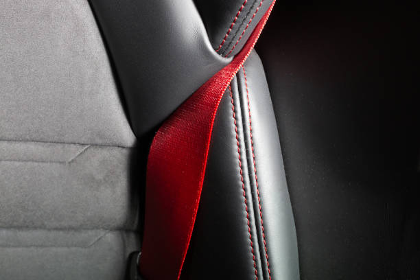 istock Red seatbelt close up 1392499273