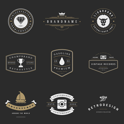 C R Retro Graphics Retro Vector Set Vintage Graphics Design Stock Illustration - Download ...