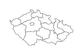 Doodle Map of Czech Republic With States