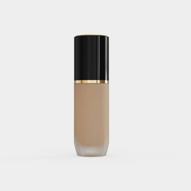 Bottle of skin foundation on white background 3d illustration
