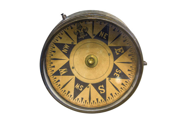 istock Vintage marine compass isolated on a white background 1392511011