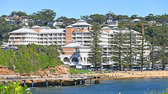 Terrigal, New South Wales, Australia – April 20, 2022: Crowne Plaza Terrigal Pacific hotel.