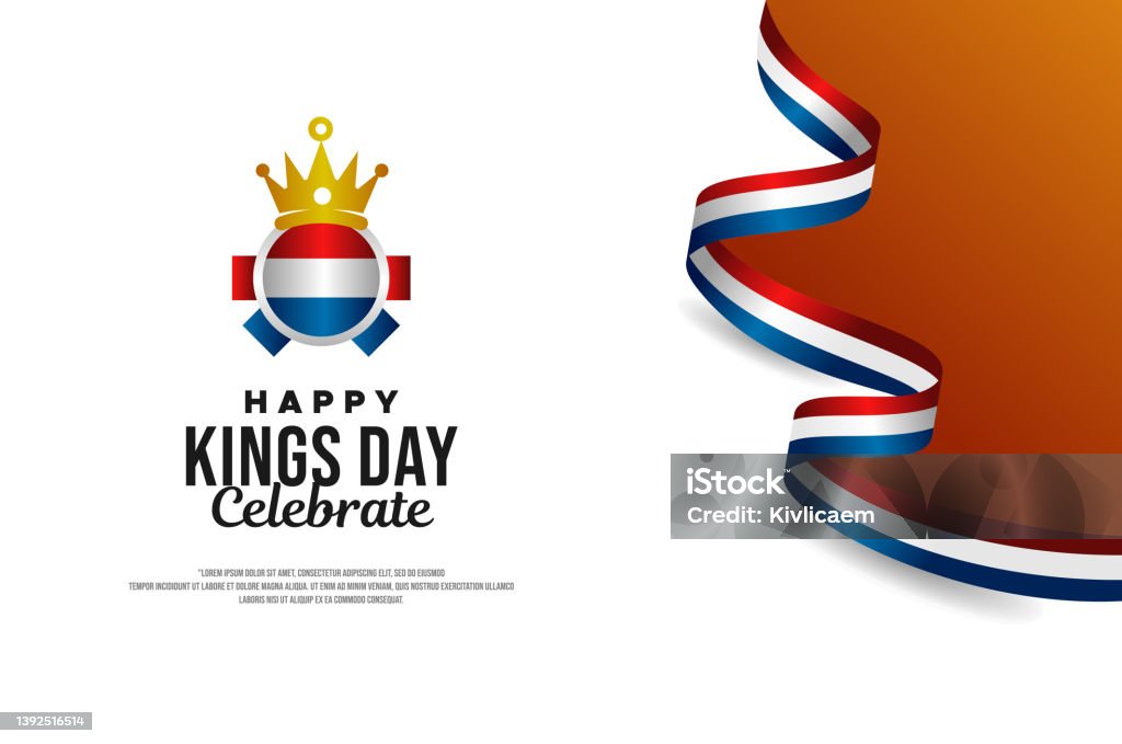 Kings Day Sticker Kings Day Vector Design Template Stock Illustration - Download Image ...
