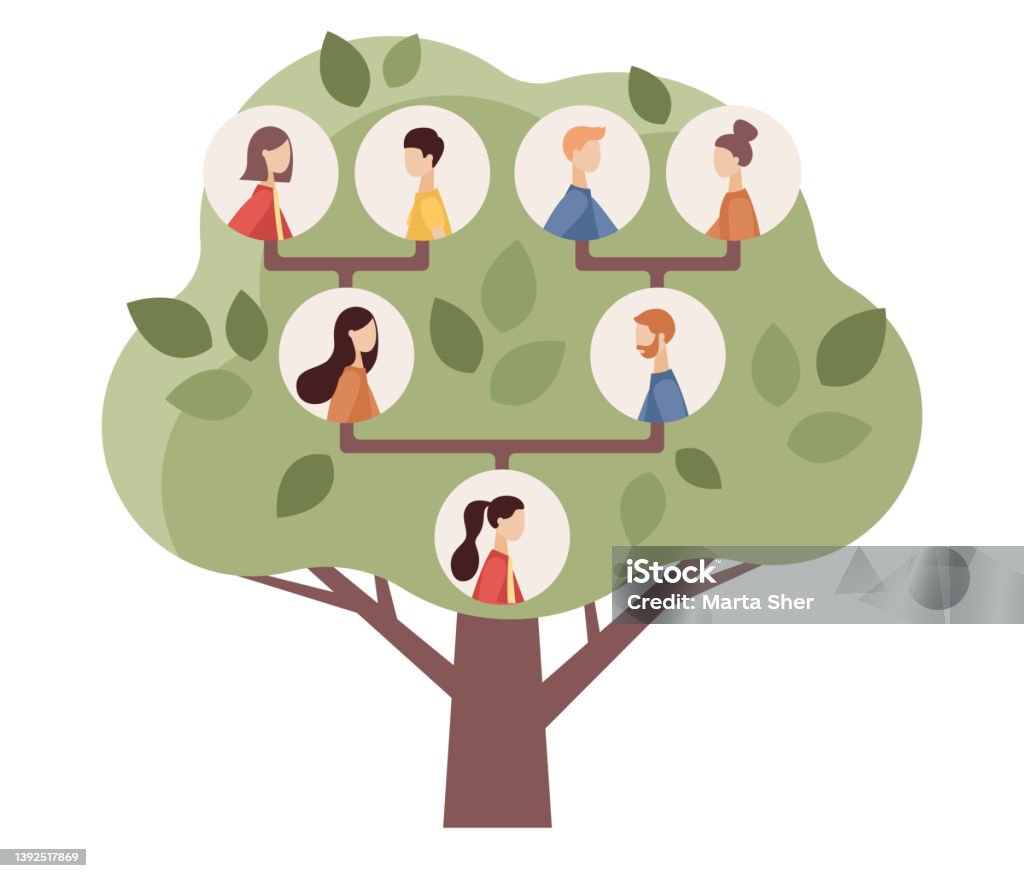 Family Genealogic Tree Parents And Grandparents Children Genealogy