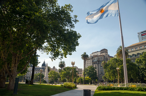 Plaza de Mayo in Buenos Aires, Argentina on Christmas day.
