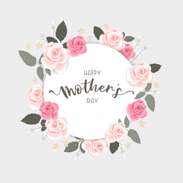 Lovely floral Mother's Day design with flowers and hand writing, great for advertising, invitations, cards - vector design Lovely floral Mother's Day design with flowers and hand writing, great for advertising, invitations, cards - vector design i love you mom stock illustrations