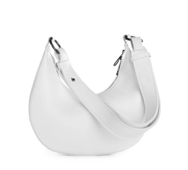 istock Women's leather hobo bag isolated on white 1392525518