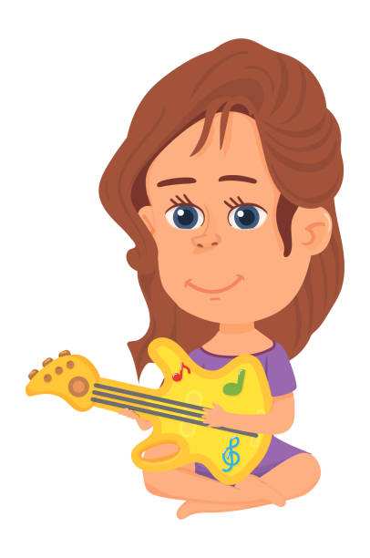Ilustración de Niña Tocando La Guitarra Infantil Músico Infantil De Dibujos  Animados y más Vectores Libres de Derechos de Acontecimiento - iStock