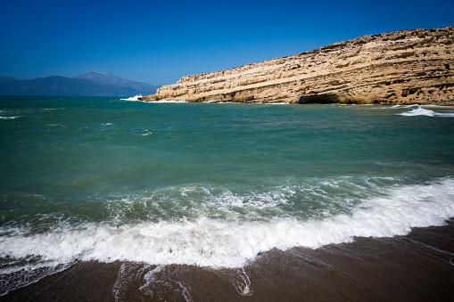 The famous location of hippy caves in Greece