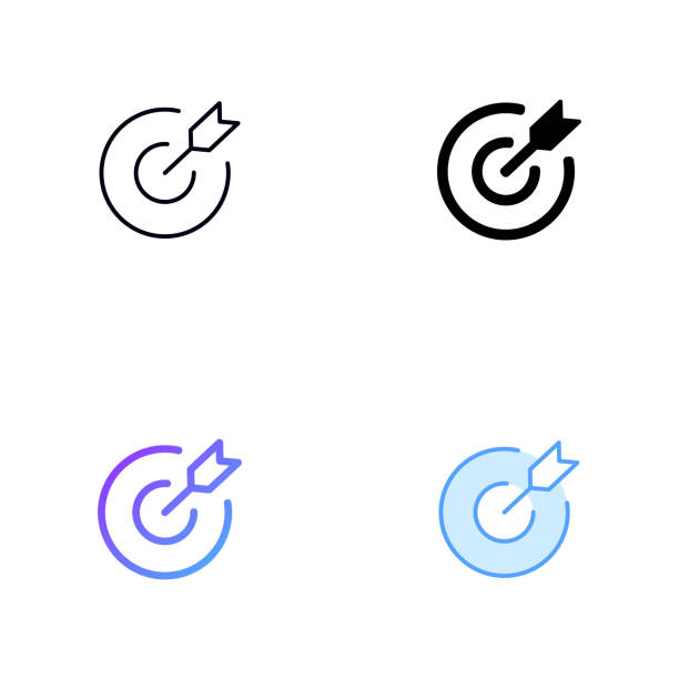 Target Icon Design in Four style with Editable Stroke. Line, Solid, Flat Line and Color Gradient Line. Suitable for Web Page, Mobile App, UI, UX and GUI design. Target Icon Design in Four style with Editable Stroke. Line, Solid, Flat Line and Color Gradient Line. Suitable for Web Page, Mobile App, UI, UX and GUI design. aspirations stock illustrations