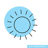 istock Sun - Weather Thin Line Icon 1392528701