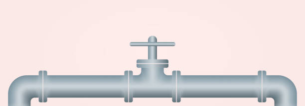 tło 3d potoku. rura do gazu, wodno-kanalizacyjna, olej. szablon projektu branżowego. ilustracja wektorowa. - pipeline pipe valve three dimensional shape stock illustrations