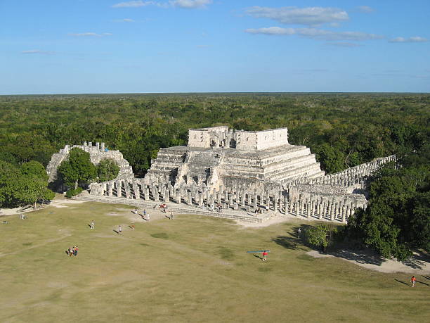 mayan temple stock photo