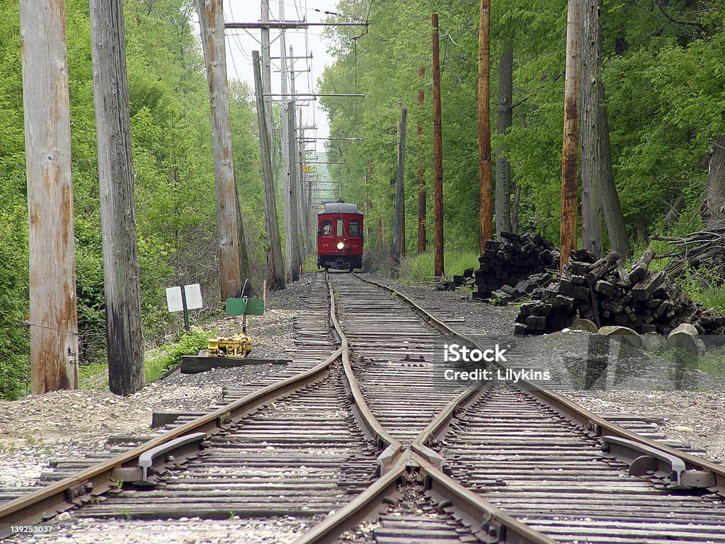 오래된 붉은 트롤리 - 로열티 프리 기차 스톡 사진