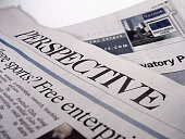 Close-up of a newspaper headline
