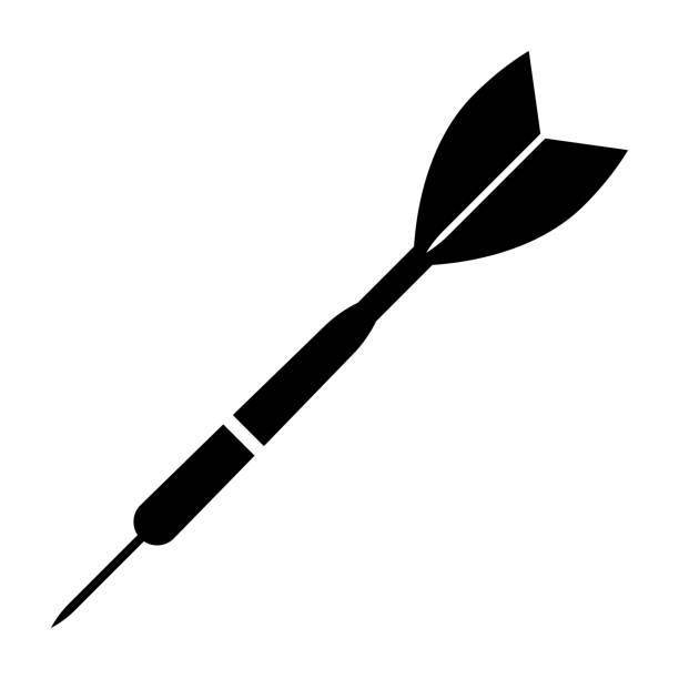 ilustraciones, imágenes clip art, dibujos animados e iconos de stock de icono de dardos, estilo negro simple. juego de dardos. - target aspirations failure arrow