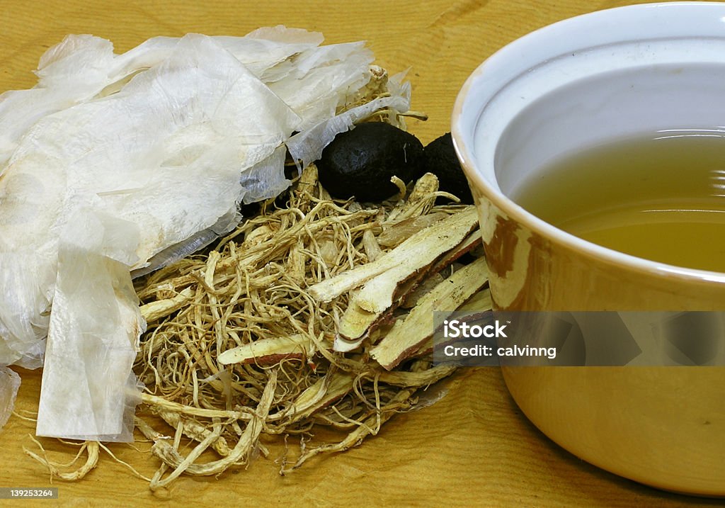 alternative medicine various herbs used by the Chinese to make medicinal drink.  Alternative Therapy Stock Photo