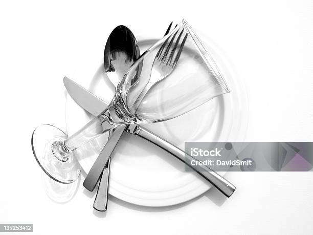 Jantar - Fotografias de stock e mais imagens de Branco - Branco, Colher - Talheres, Copo
