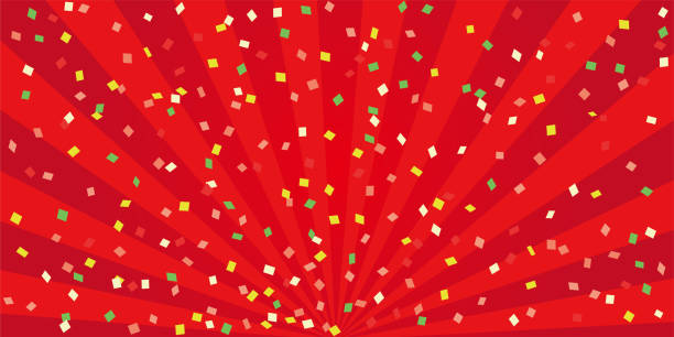 wunderschöne rote konfetti-hintergrundillustration zum verkauf, banner clipart - bkg stock-grafiken, -clipart, -cartoons und -symbole
