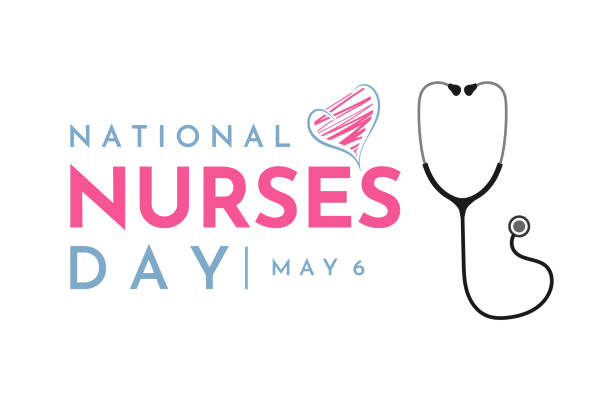ilustraciones, imágenes clip art, dibujos animados e iconos de stock de tarjeta del día nacional de la enfermera. vector - personal de enfermería