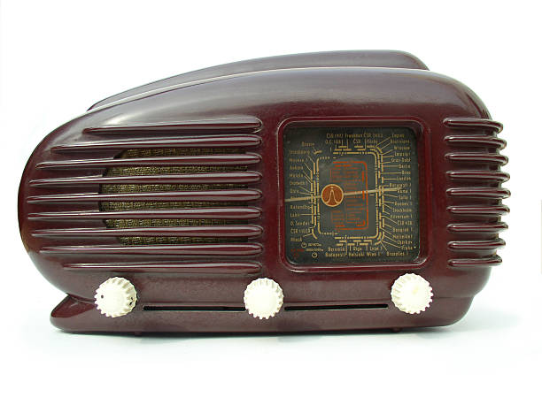 1940s radio Vintage radio from Eastern Europe. bakelite stock pictures, royalty-free photos & images