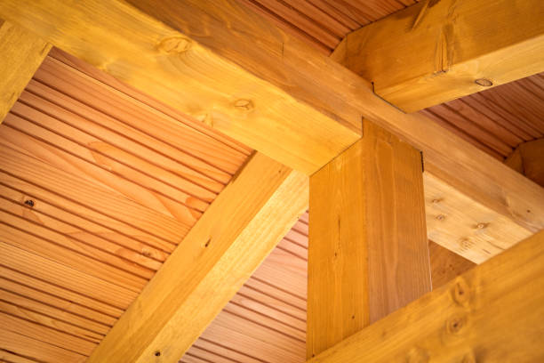 istock Roof structures and parts. Construction and woodworking 1392543963