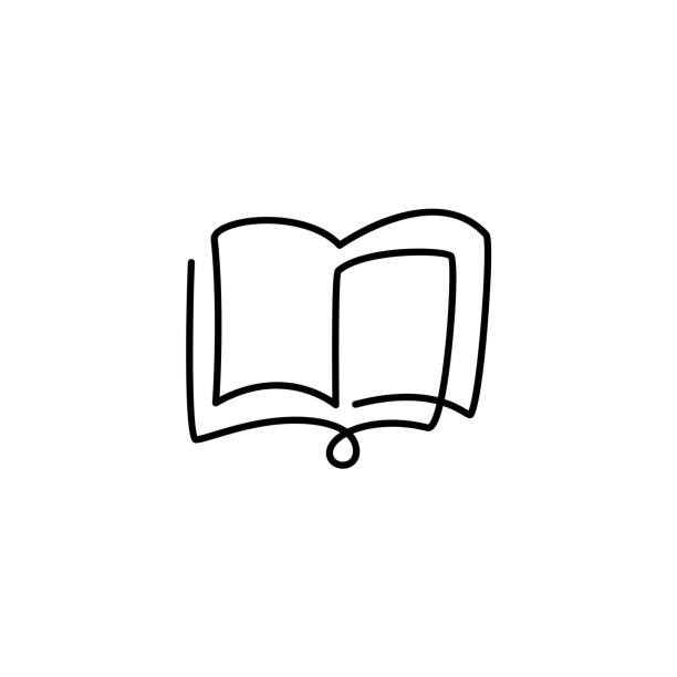 Continuous one line drawing open book Bible with flying pages. Vector illustration education supplies back to school theme Continuous one line drawing open book Bible with flying pages. Vector illustration education supplies back to school theme. religious role stock illustrations