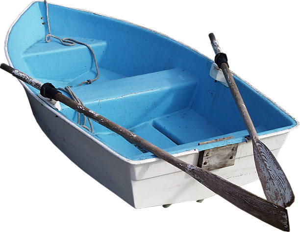 Blue Rowing Boat stock photo