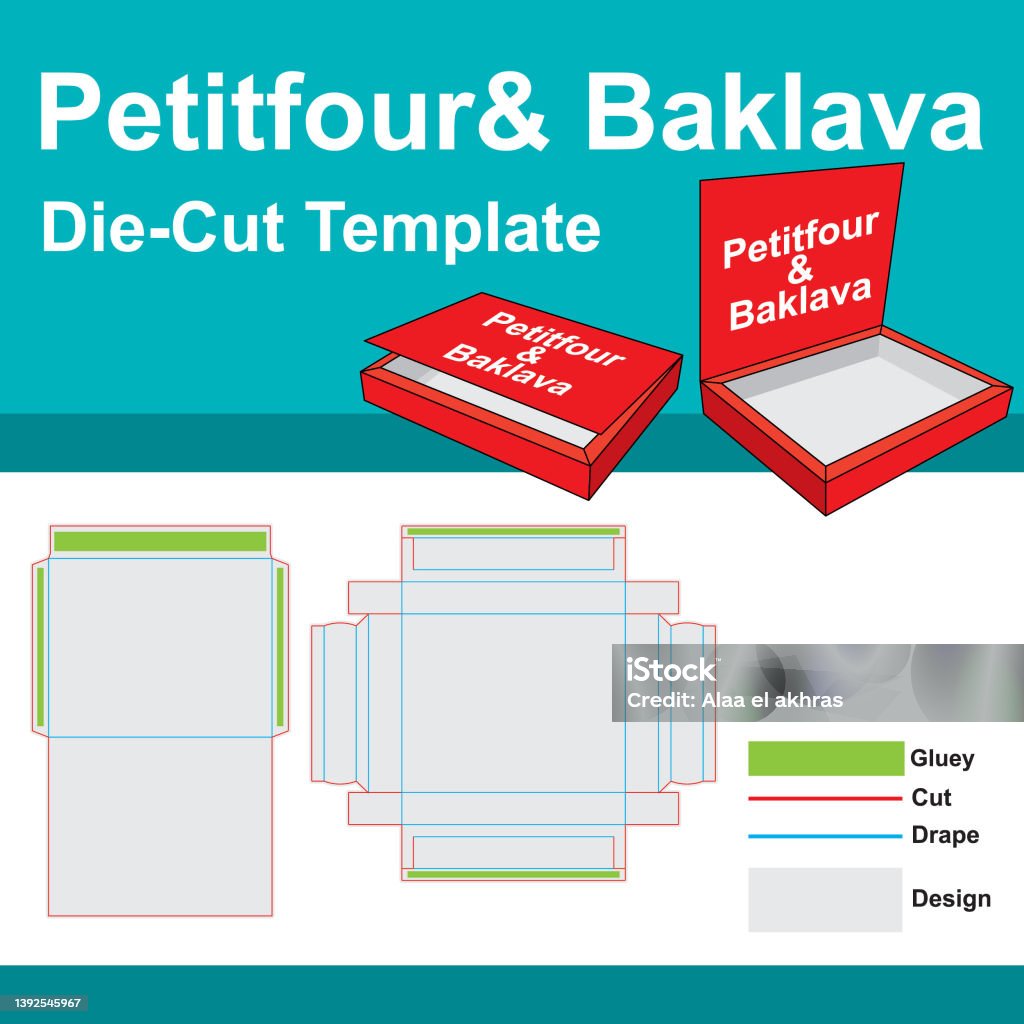 Petitfour Box With Diecut Template Baklava Box With Diecut Template Petitfour Box With Diecut Template Baklava Box With Diecut Template