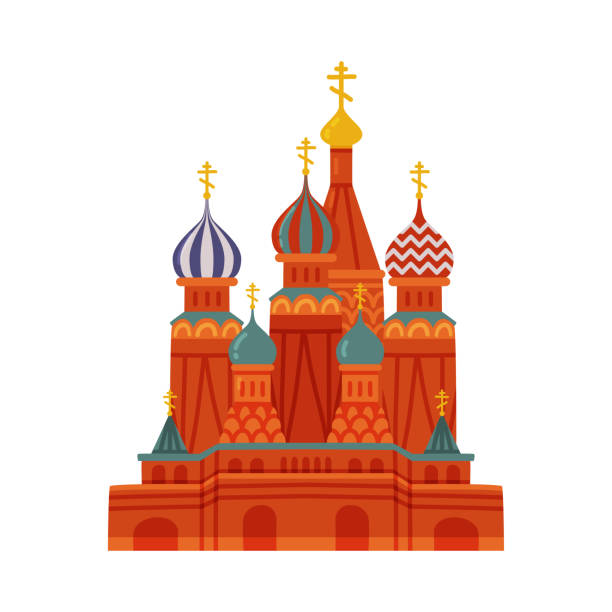istock Saint Basil's Cathedral as Russian Orthodox Church in Red Square of Moscow Vector Illustration 1392546890