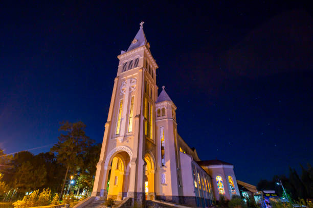istock St. Nicholas Cathedral - Da Lat at night time 1392547319
