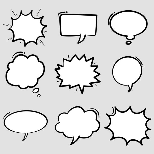 Hand drawn set of speech bubbles isolated . Doodle set element. Vector illustration. Hand drawn set of speech bubbles isolated . Doodle set element. Vector illustration. angry clouds stock illustrations