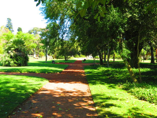 The Rosedal Park in Parque Tres de Febrero at the Palermo district in Buenos Aires. stock photo