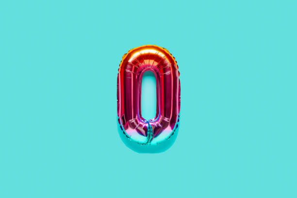 istock Rainbow foil balloon number. Top view. 1392549858