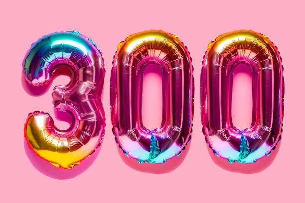 istock Rainbow foil balloon number. Top view. 1392550089