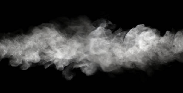 涼しい白い蒸気の煙がスプレーで上昇します。 - smoke condensation fumes isolated ストックフォトと画像