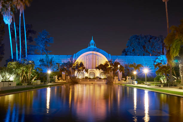 istock Botanical garden at night 1392551352