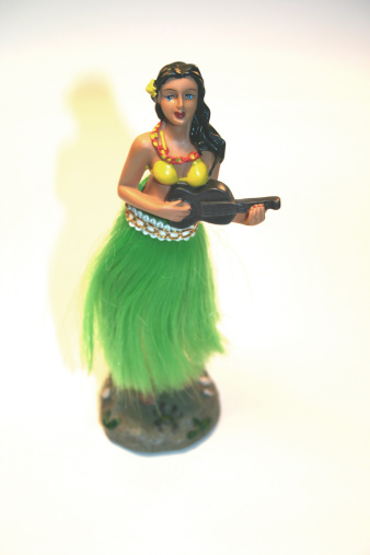 A hula girl, focus on the face.