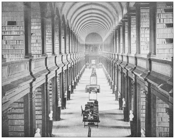 istock Antique photograph of Ireland: Library, Trinity College, Dublin 1392552408