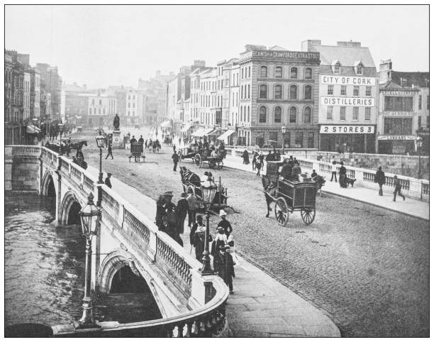 illustrations, cliparts, dessins animés et icônes de photographie antique de l’irlande : st patrick’s bridge, cork - cork