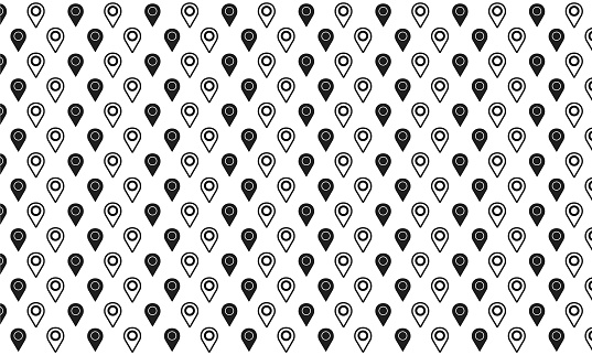 Black and White Map Icon Seamless Pattern, can be used for business designs, presentation designs or any suitable designs.