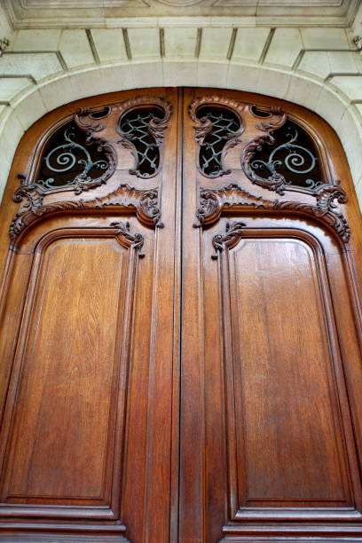 istock Stylish classic wooden door 1392558551
