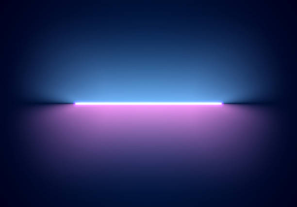 Neon illumination background. Abstract 80s or synthwave styled backdrop with blue and purple lamp on the wallpaper. Neon illumination background. Abstract 80s or synthwave styled backdrop with blue and purple lamp on the wallpaper fluorescent stock illustrations