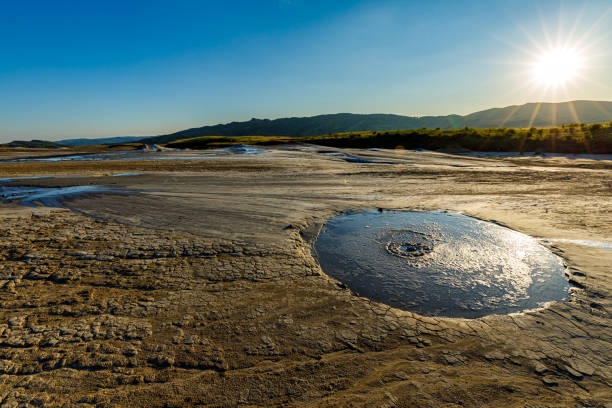 The mud volcanoes of Berca in Romania The mud volcanoes of Berca in Romania mud volcano stock pictures, royalty-free photos & images